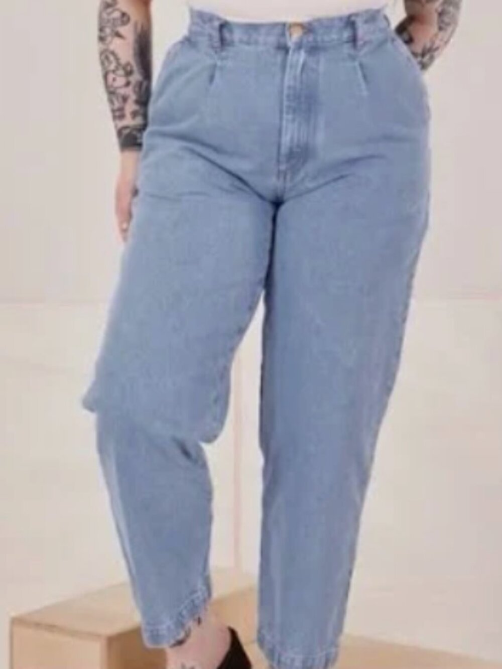 Big Bud Press denim trousers light wash petite medium